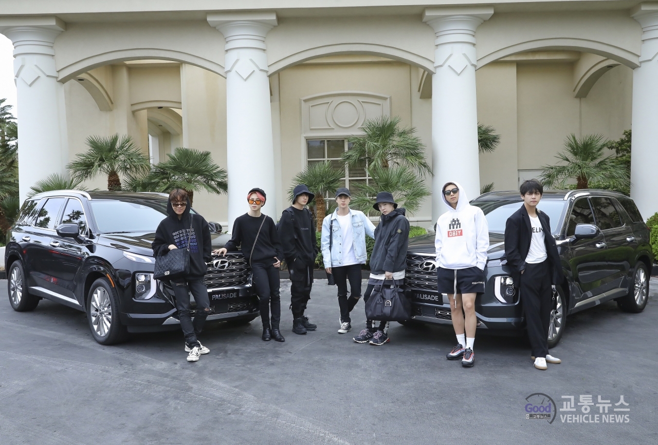 대박의 아이콘 BTS가 미국시장에서 팰리세이드의 대박을 이끈다. 사진: 현대자동차